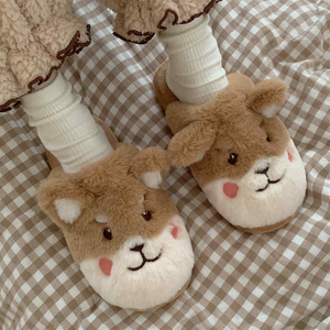 귀여운 동물 여성 패션 카와이 솜털 겨울 따뜻한 슬리퍼 여자 만화 집 슬리퍼 재미 있은 신발