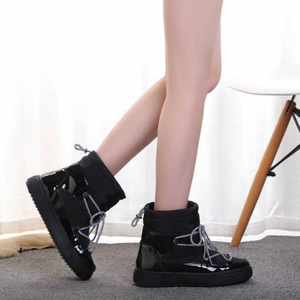 여성 겨울 부츠 숙녀 스노우 부츠 레이스 업 여성 발목 부츠 플러시 모피 신발 따뜻한 