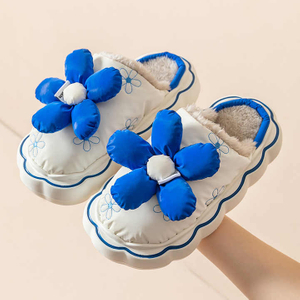 겨울 방수 여성 실내 홈 신발 따뜻한 플러시 Eva 두꺼운 단독 슬리퍼
