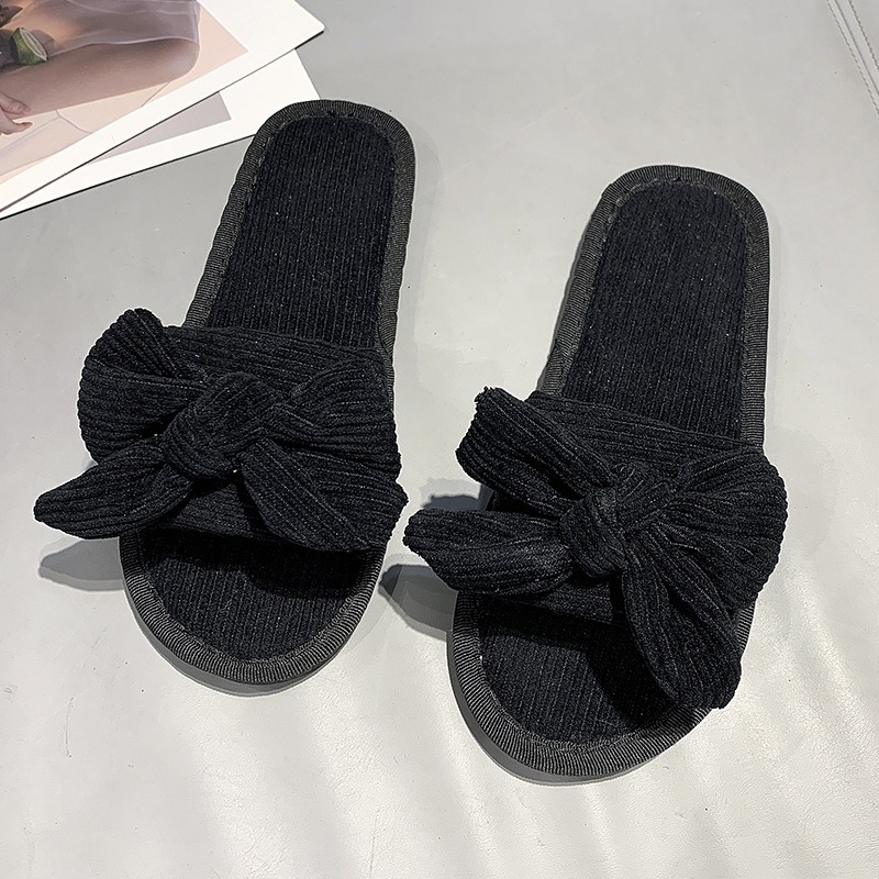 도매 봄과 가을 여성 패션 트렌드 편안한 활 플랫 슬리퍼 홈 패브릭 슬리퍼