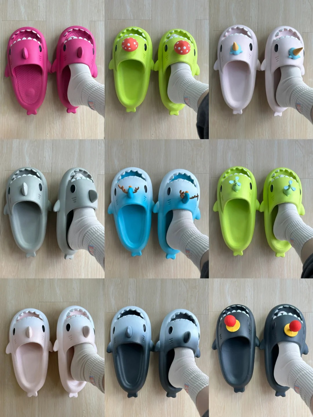 당신의 발을 행복으로 가라 앉히십시오 : 클라우드 안락함이 장난기있는 스타일을 만나는 상어 슬리퍼