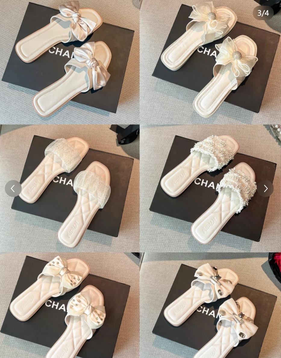 새로운 여름 패션 디자이너 여성 플랫 플립 플롭 더블 체인 샌들 슬리퍼 여성 컴포트 야외 해변 열린 발가락 신발 진주 도매 디자이너 패션 여성 슬라이드 오픈 발가락 숙녀 해변 야외 여름 플랫 슬리퍼 핑크 귀여운 활 신발