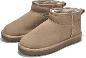 내구성이 뛰어난 겨울 부츠: 천연 가죽 및 아늑한 인조 모피 안감