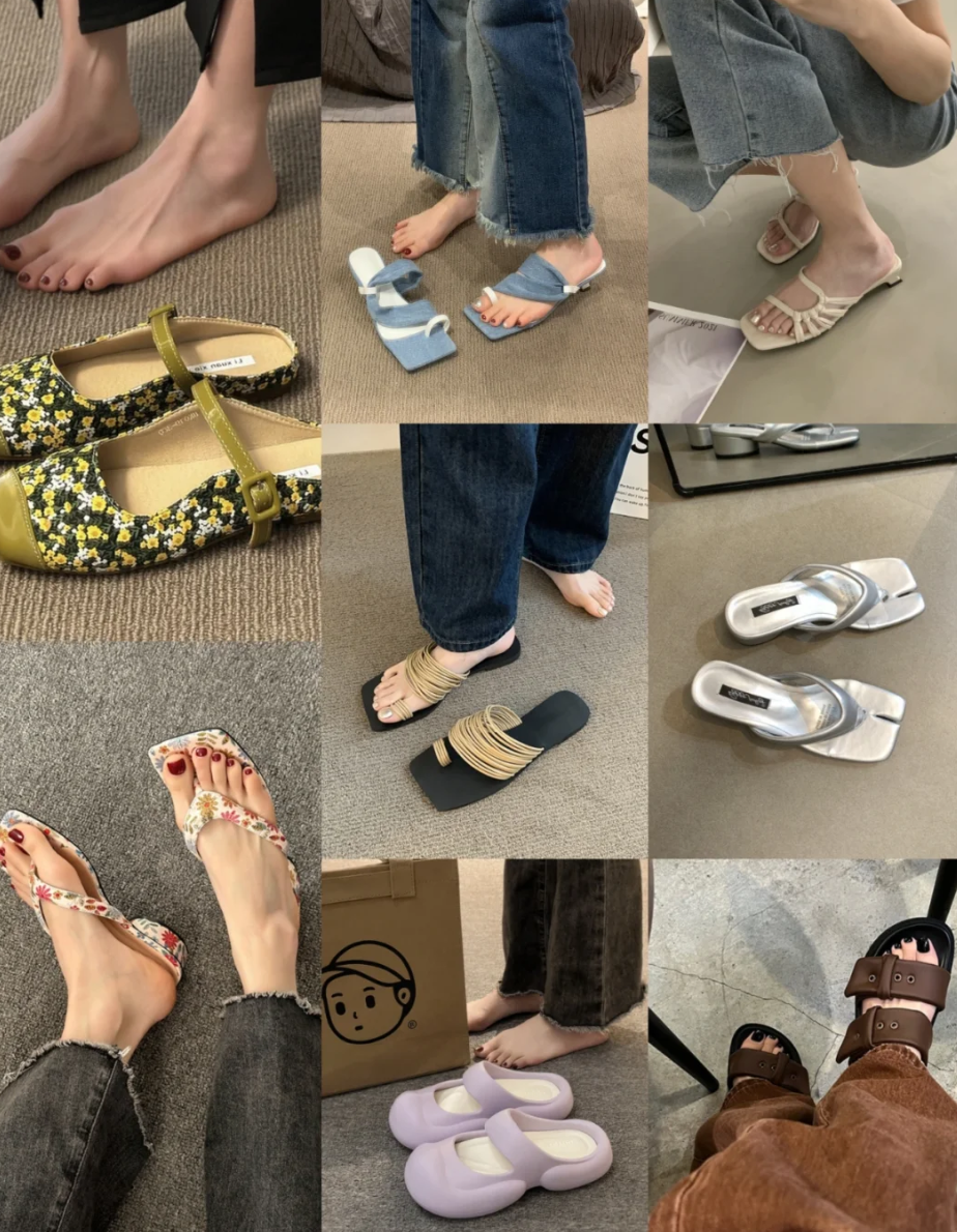 봄과 여름 밖에서 슬리퍼를 착용 | 피곤하지 않은 발 미끄럼 방지 높은 외관 수준