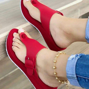 웨지 플랫폼 샌들 여성용 캐주얼 비치 플립플롭 실내 또는 실외용 여름 편안한 워킹 웨지
