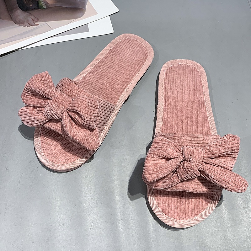 도매 봄과 가을 여성 패션 트렌드 편안한 활 플랫 슬리퍼 홈 패브릭 슬리퍼