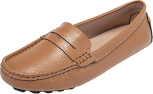 안락한 여자 로이퍼 신발 여자 진짜 가죽 페니 로퍼 클래식에 운전 모카신 캐주얼 슬립 