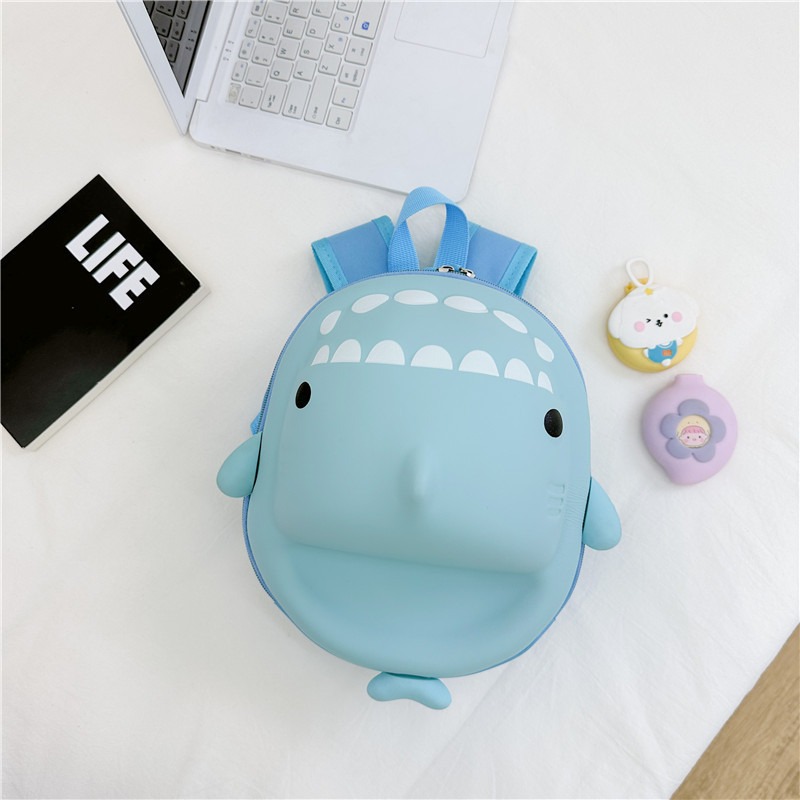 새로운 만화 상어 달걀 껍질 배낭 가방 귀여운 어린이 어깨 지갑 사랑스러운 학교 가방 아이 소녀 소년 가방