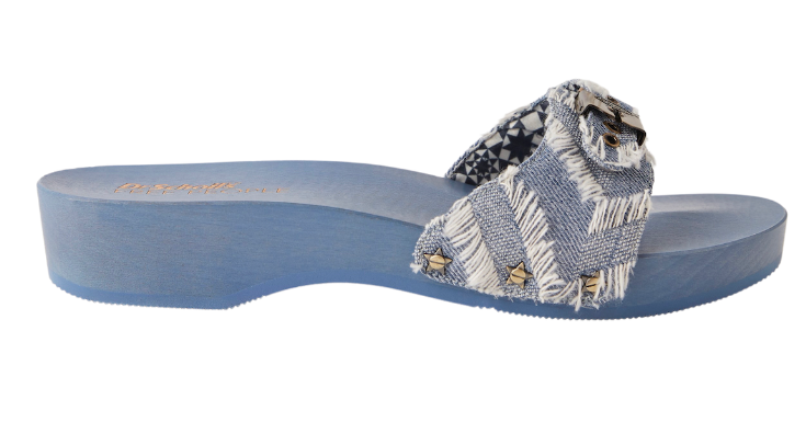 여성용 모니카 플랫 H-밴드 슬라이드 샌들