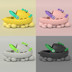 어린이 카와이 블루 만화 나막신 여름 어린이 사랑스러운 공룡 야외 정원 신발 귀여운 소년 