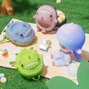 3D 만화 어린이 학교 가방 어린이 배낭 상어 유아 배낭 여행 야외