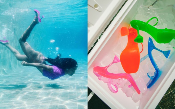 수영 패션 신발,플렉시 글라스 신발,고무 끈 신발,투명 여성 신발,수집용 조각 신발