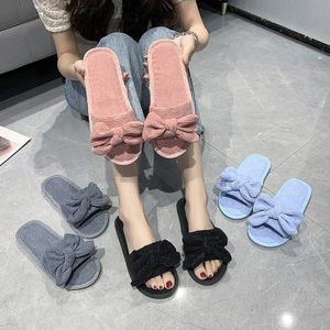 도매 봄과 가을 여성 패션 트렌드 편안한 활 플랫 슬리퍼 홈 패브릭 슬리퍼