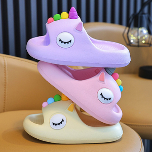 여름 만화 어린이 슬리퍼 소녀 소년 유니콘 슬리퍼 어린이 귀여운 실내 홈 욕실 신발