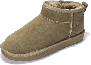 고급 가죽 앵클 부츠: 겨울 따뜻함과 스타일을 위한 플러시 인조 모피 안감 